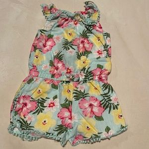 Girls Floral/Tropical Print Romper size 24 months